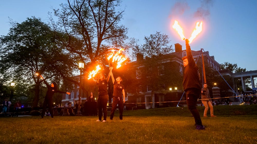 COURTESY OF WILL KIRK
The Entertainers work to create a collaborate, supportive and safe environment to practice and perform fire spinning.&nbsp;
