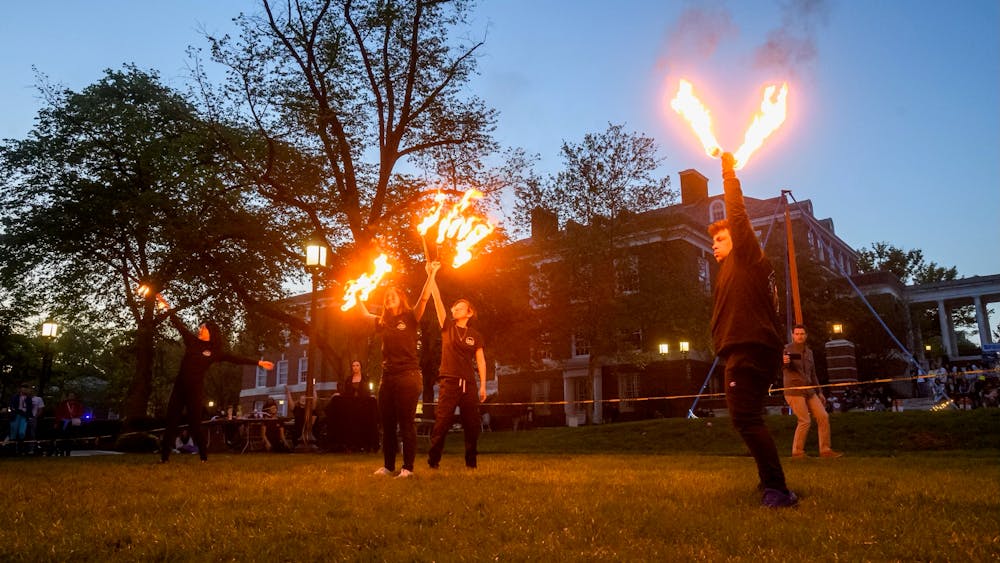 COURTESY OF WILL KIRK
The Entertainers work to create a collaborate, supportive and safe environment to practice and perform fire spinning. 