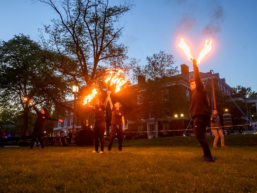 COURTESY OF WILL KIRK
The Entertainers work to create a collaborate, supportive and safe environment to practice and perform fire spinning.&nbsp;