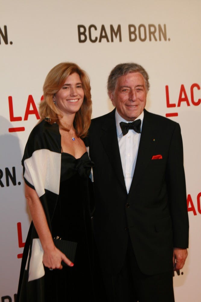 Tony Bennett and guest arrive at LACMA