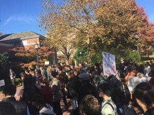  COURTESY OF AMANDA AUBLE
Several activists spoke on the steps about student movements around the world.