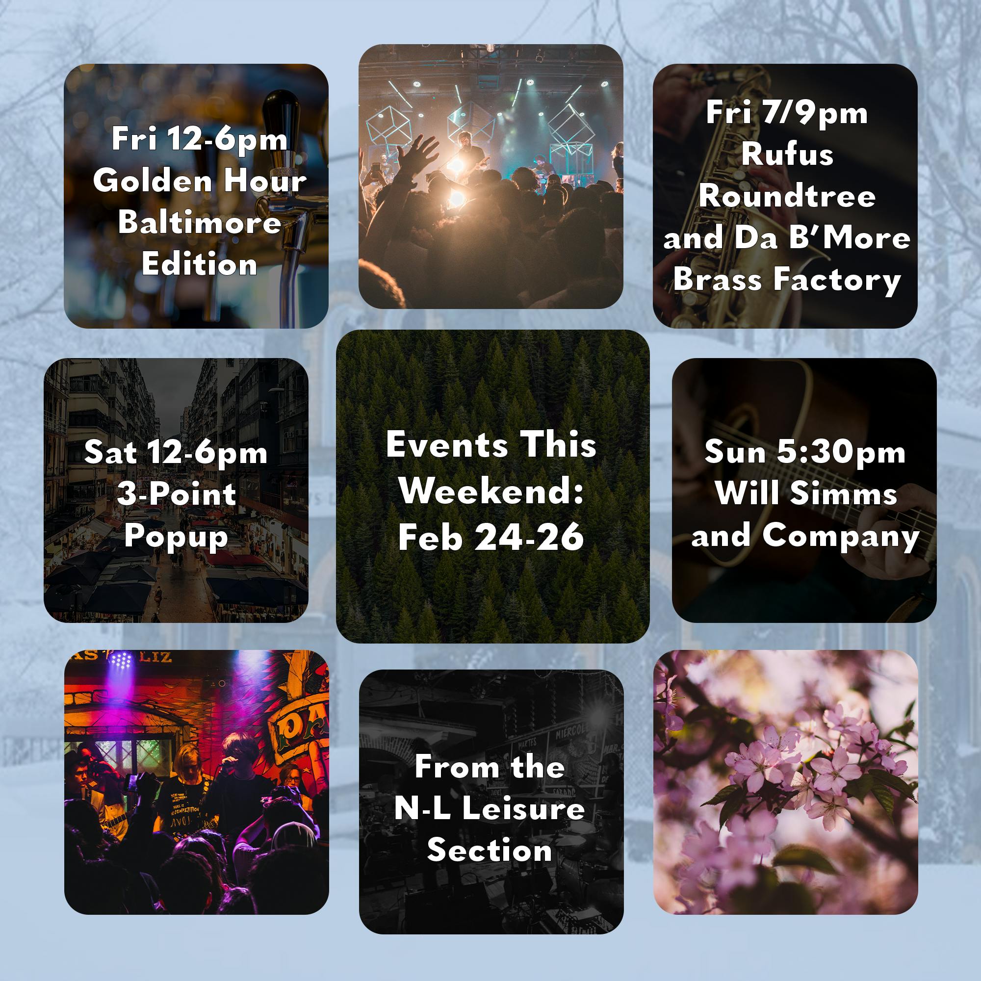 JOHN D'CRUZ / GRAPHICS EDITOR 
From pop-up shops to live music, check out these events around Baltimore this weekend! 