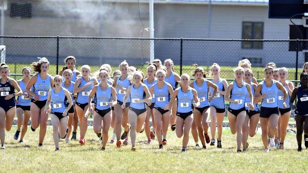 HOPKINSSPORTS.COM
Women's and Men's cross country teams compete at Mt. St. Mary's.
