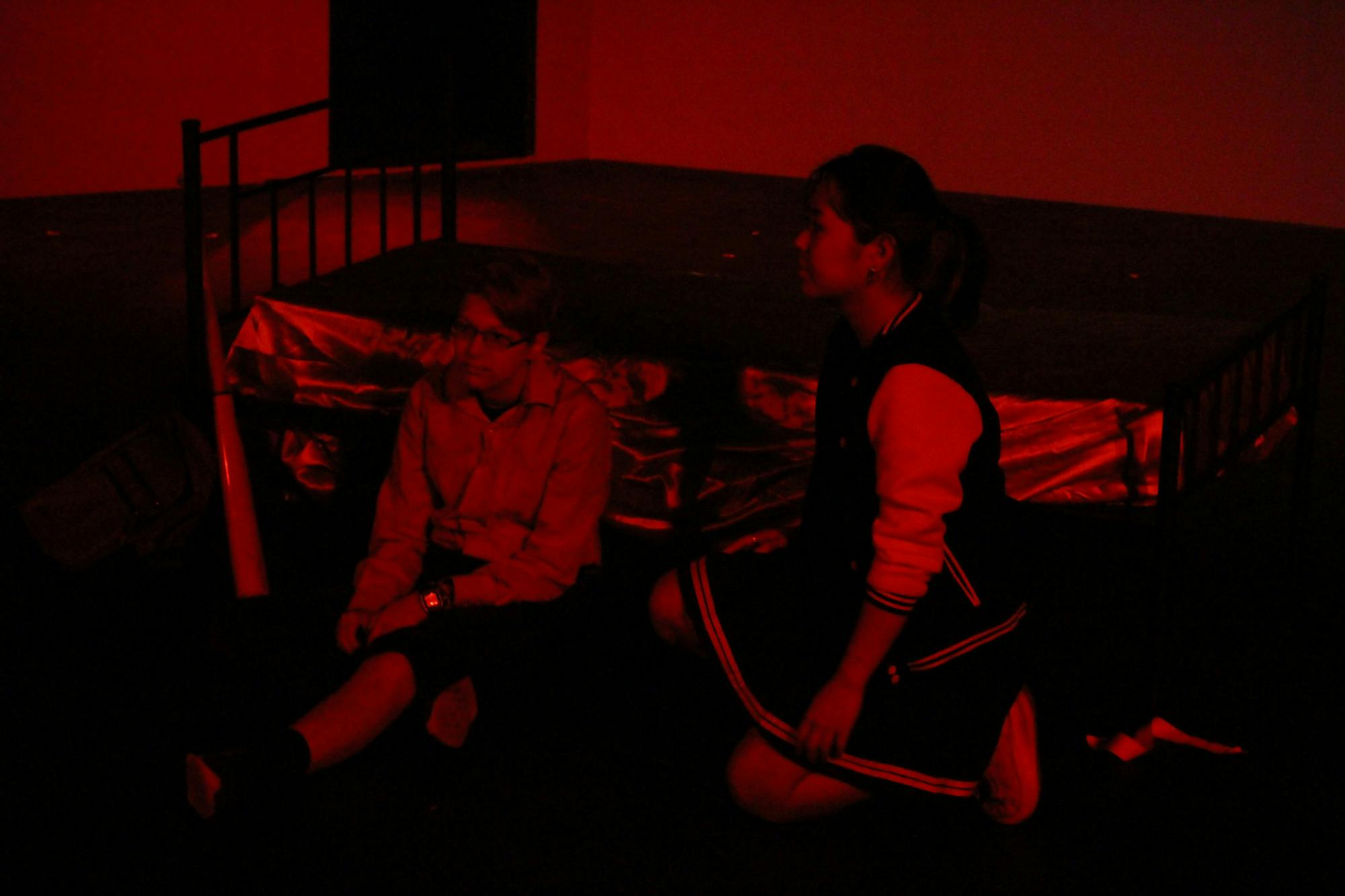 COURTESY OF LIESEL ARAUZ VALLECILLO
Actors Kirsten Choi and Yona Levine onstage in the play Scream Slay Replay.