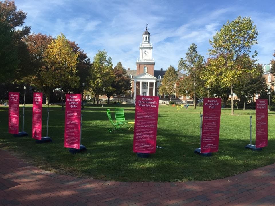  COURTESY OF JESSICA JANNECK
Voice for Life’s display was presented on Keyser Quad.