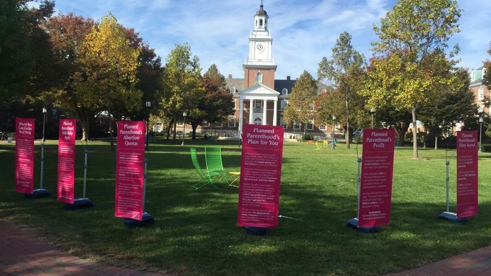  COURTESY OF JESSICA JANNECK
Voice for Life’s display was presented on Keyser Quad.