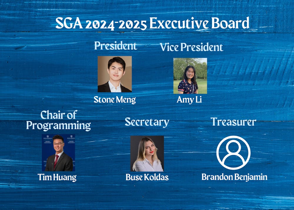 ARUSA MALIK / DESIGN &amp; LAYOUT EDITOR
The elected 2024–2025 SGA Executive Board representatives discussed their goals for the upcoming academic year.