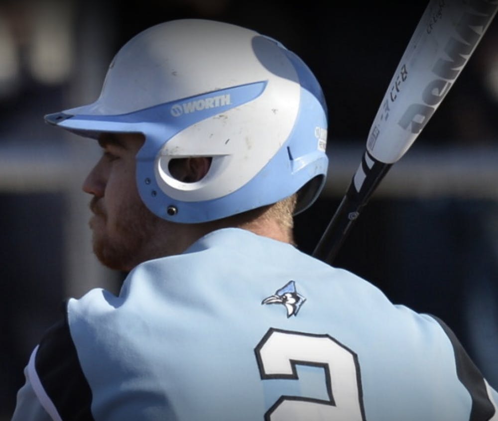 Hopkinssports.com
Conor Reynolds hit two home runs in game two against Swarthmore.