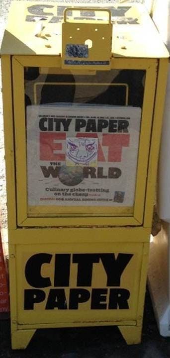 MSCHOCHET/CC0
The City Paper’s yellow news boxes are a Baltimore icon.