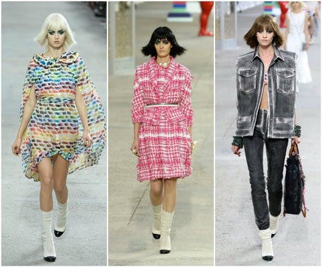 COURTESY OF PASCAL LE SEGRETAIN; CHRISTOPHE KERABA VIA LA TIMES
Chanel took command of the visible sock trend, pairing it with pumps for the runway at Paris Fashion Week