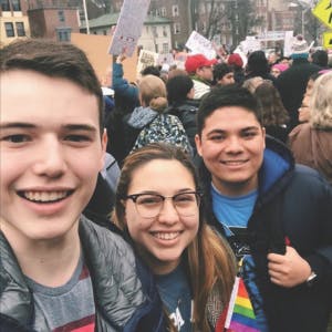  COURTESY OF ANGIE WALKER
Walker, whose family is on the ACA, marched in Baltimore with friends.
