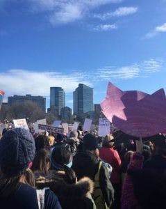  COURTESY OF ISABEL EVANS
Evans felt inspired after participating in a sister march in Boston.