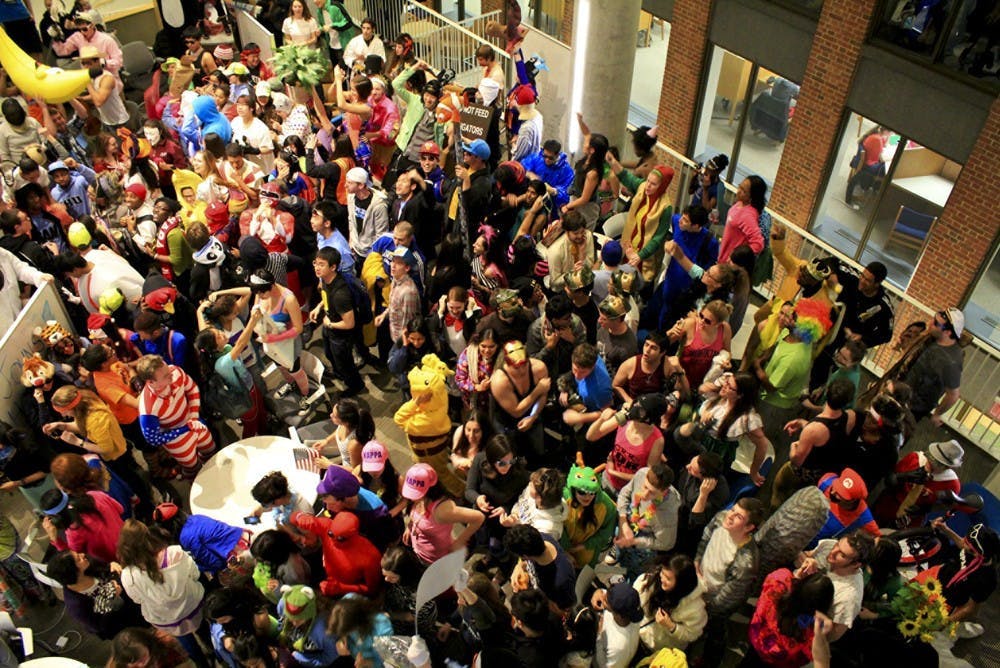 FILE PHOTO
Students gather in Brody Learning Commons to film a Harlem Shake video in 2013, when Kupferberg attended Hopkins.