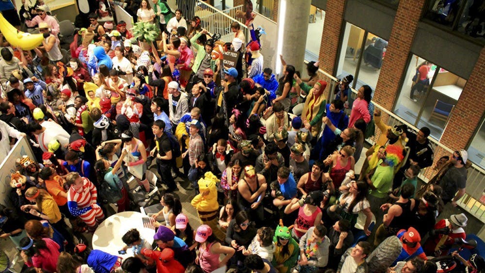 FILE PHOTO
Students gather in Brody Learning Commons to film a Harlem Shake video in 2013, when Kupferberg attended Hopkins.