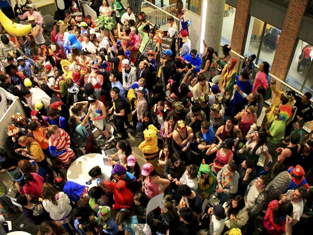 FILE PHOTO
Students gather in Brody Learning Commons to film a Harlem Shake video in 2013, when Kupferberg attended Hopkins.