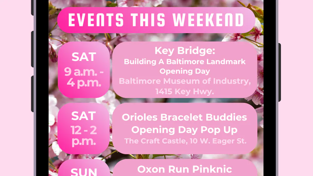 SYDNOR DUFFY / DESIGN & LAYOUT EDITOR
The weekend highlights events that capture the start of spring across Baltimore and beyond!