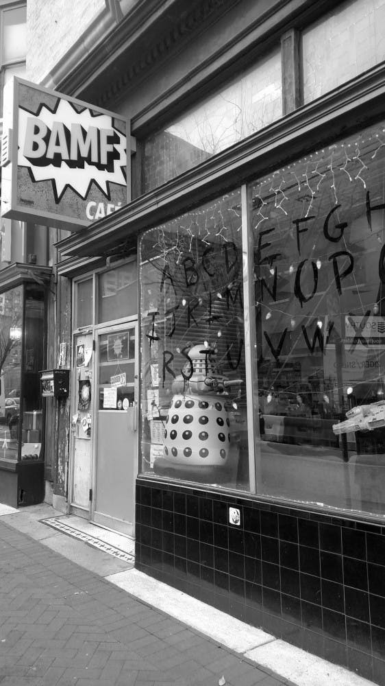 COURTESY OF VERONICA REARDON
BAMF cafe shows holiday spirit while displaying a Dalek in the window.
