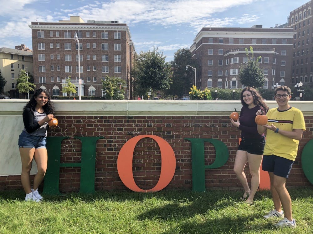 Many students enjoyed Hoptoberfest’s free pumpkin patch, which was hosted on the Beach.