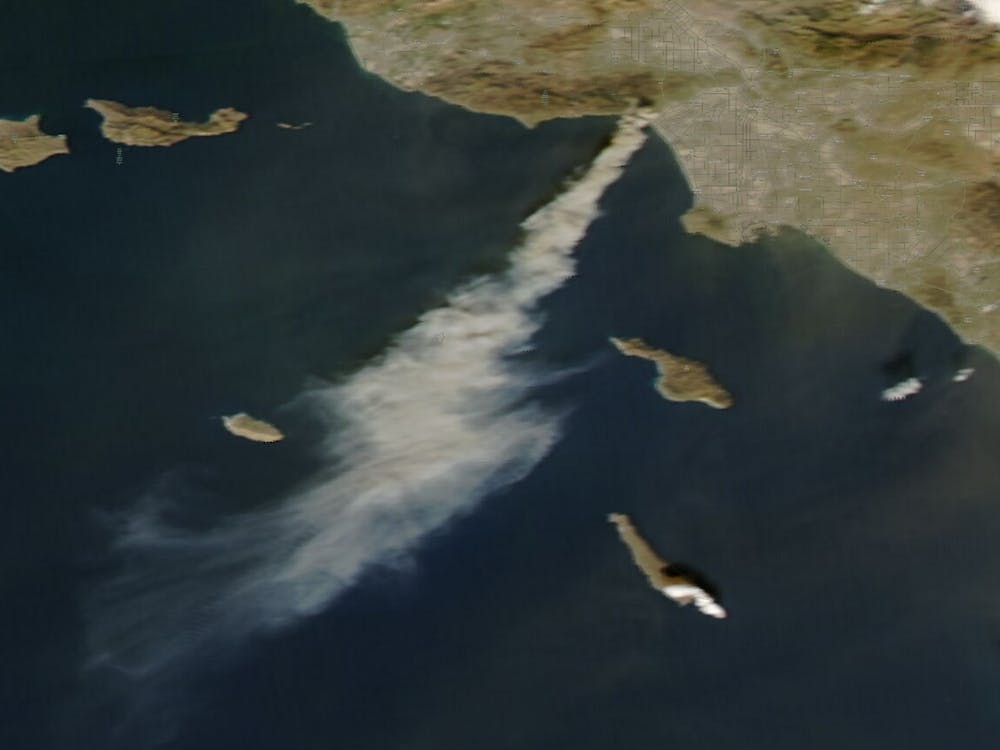 NASA / PUBLIC DOMAIN
A satellite view of the smoke plume from the Palisades Fire, which ripped through Los Angeles in January of 2025. 