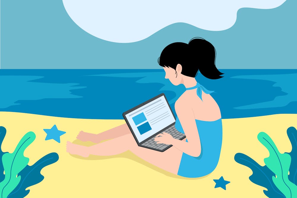 virtual-learning-at-the-beach-illustration