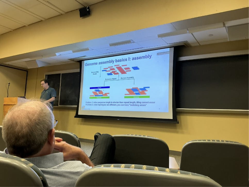 COURTESY OF KATIE TRUONG
Shawn Burgess spoke about the importance of applying genome assembly methods to fish genomics. &nbsp;