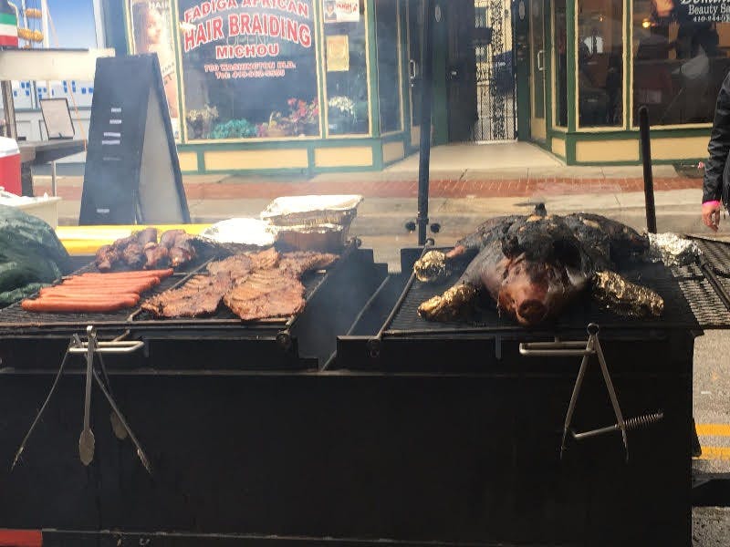 COURTESY OF ALYSSA WOODEN
The Pigtown festival spanned several blocks of Washington Boulevard and offered pig and non-pig foods.  