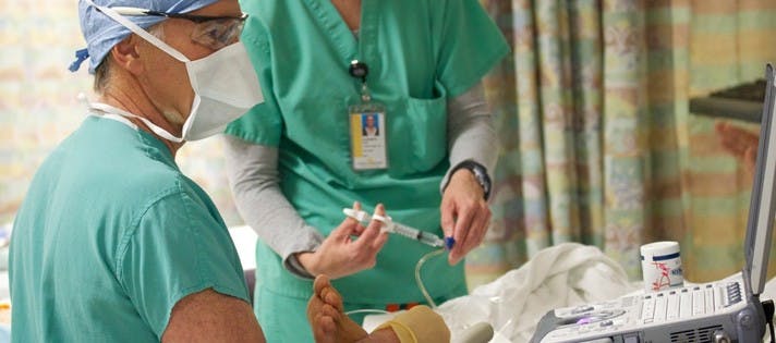 Dr Shiffrin performs an ultrasound block