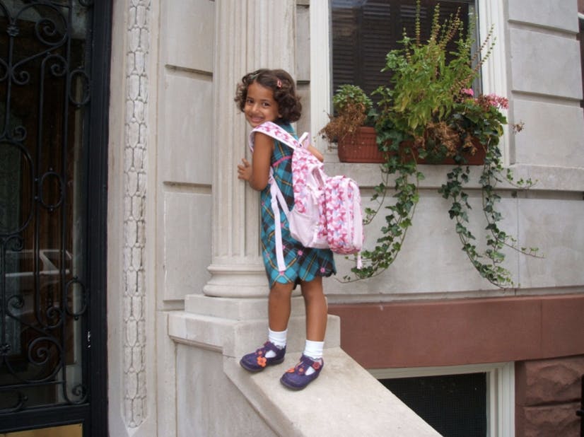 COURTESY OF LEELA GEBO
Leela on her first day of kindergarten.