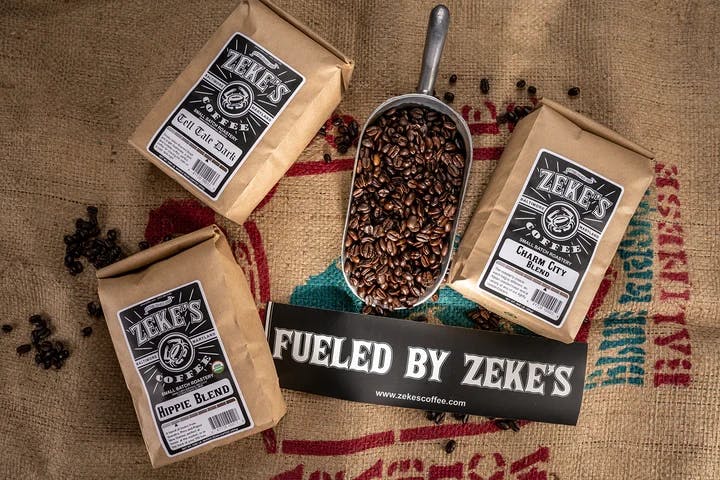 COURTESY OF ZEKE’S COFFEE
Brett Rhodes, manager of Zeke’s Coffee, shares the story behind the rich aromas and smooth brews that make the coffee house a local gem.