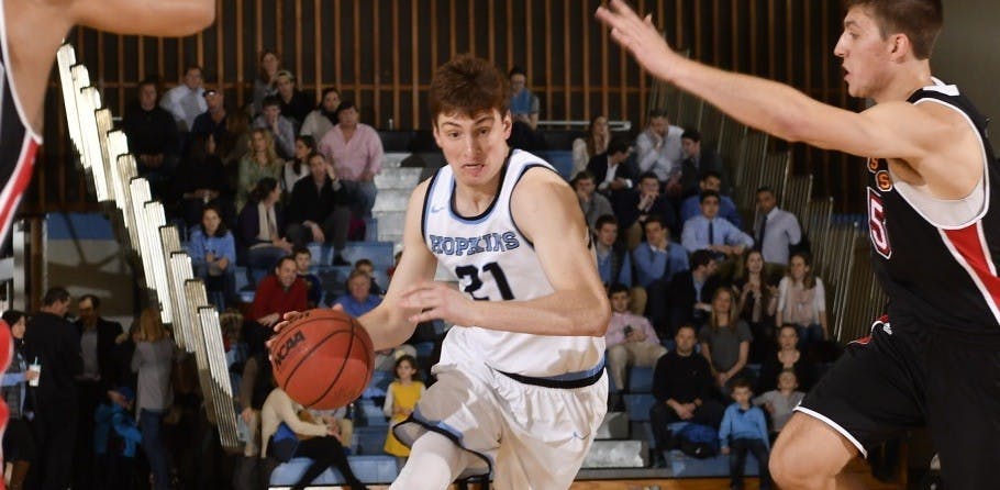 HOPKINSSPORTS.COM
Sam Gordon led the team with 20 points in the win against Gettysburg.