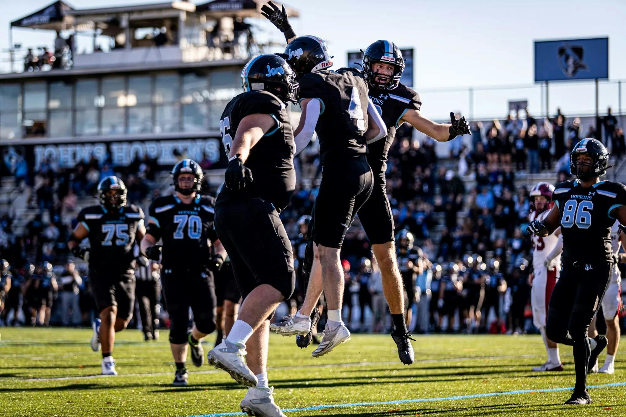 COURTESY OF HOPKINSSPORTS.COM
The Blue Jays Football team continued their strong run of form as they defeated Muhlenberg, 26 - 13, off the backs of strong performances from James Rinello and Carson Bourdo.