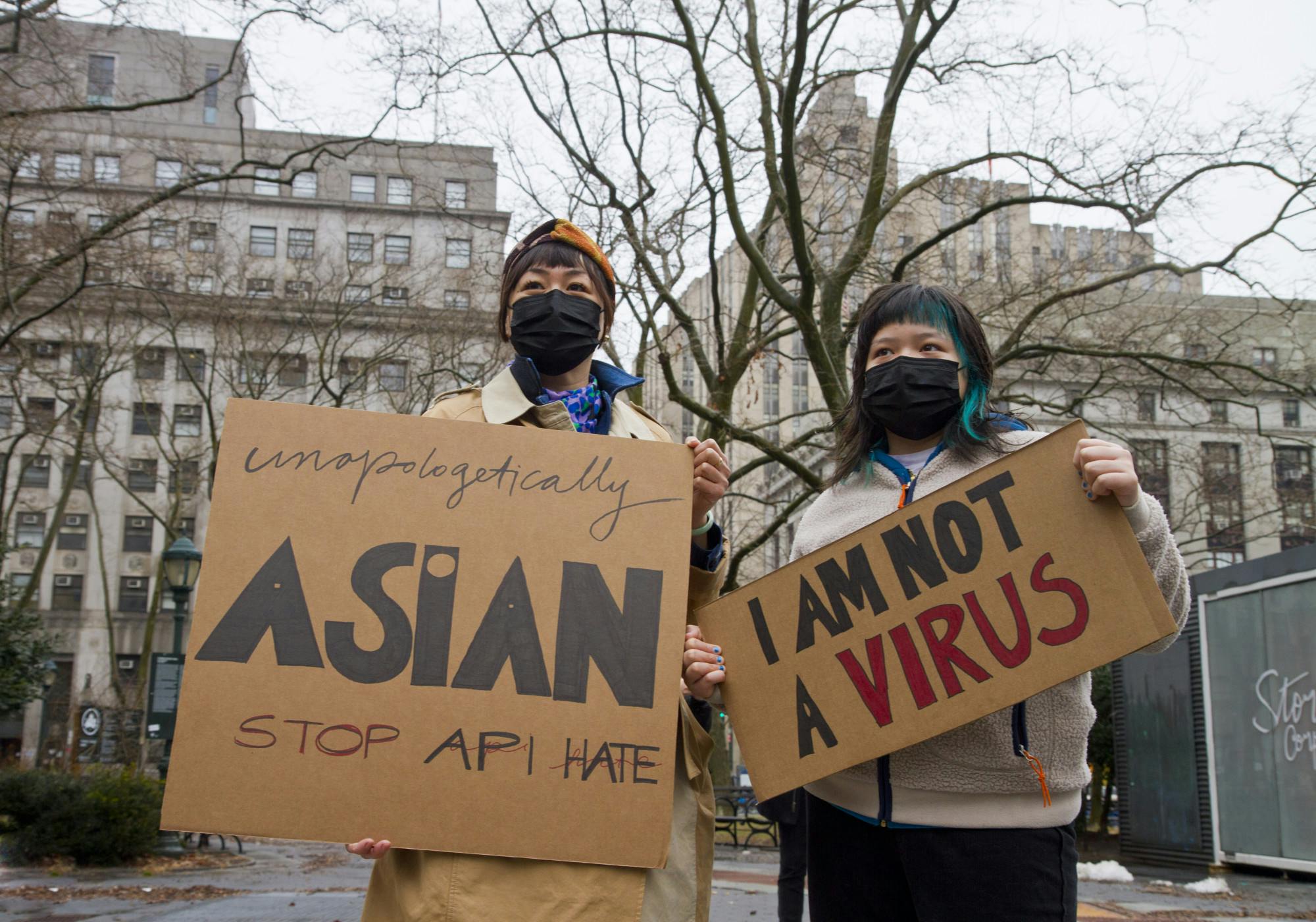 COURTESY OF ANOKHA VENUGOPAL (@photonokha)
Hundreds in New York City protested at the Asian American Federation's Rise Up Against Asian Hate Rally on Feb. 27.&nbsp;