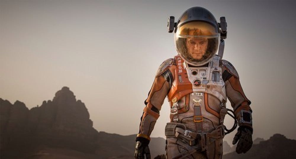  Courtesy of BOUNCYBUNNY3 via FANPOP
Matt Damon gets abandoned in space again as NASA astronaut Mark Watney in The Martian.