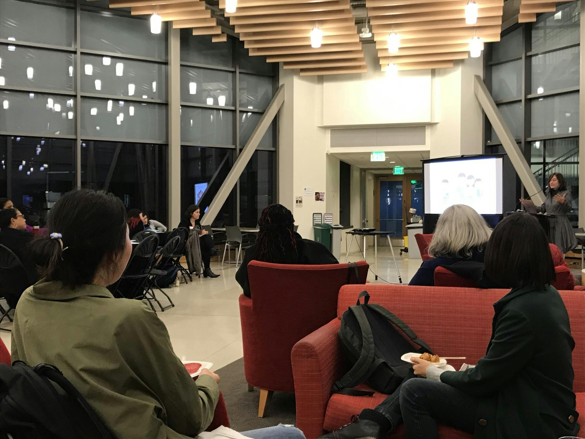 COURTESY OF JULIA CHOE
Karen Fleming discussed the phenomenon of the leaky STEM pipeline. 