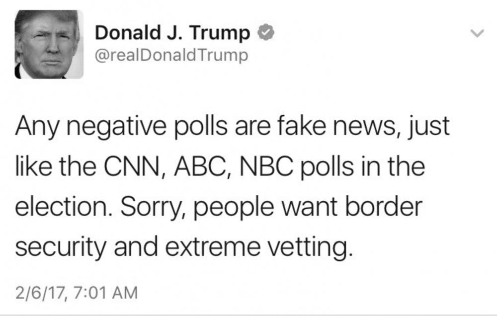 COURTESY OF TWITTER
President Donald Trump asserts his dominance over the media.