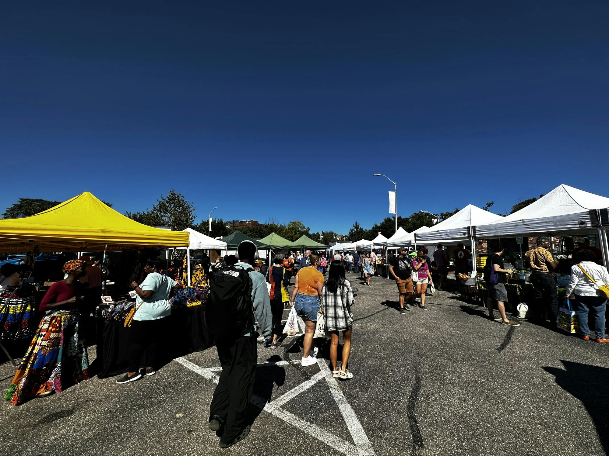 COURTESY OF ELTON WANG
Wang visits the Saturday morning farmers market, vibrant with vendors, students and music performances.