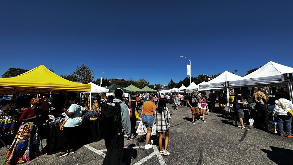 COURTESY OF ELTON WANG
Wang visits the Saturday morning farmers market, vibrant with vendors, students and music performances.