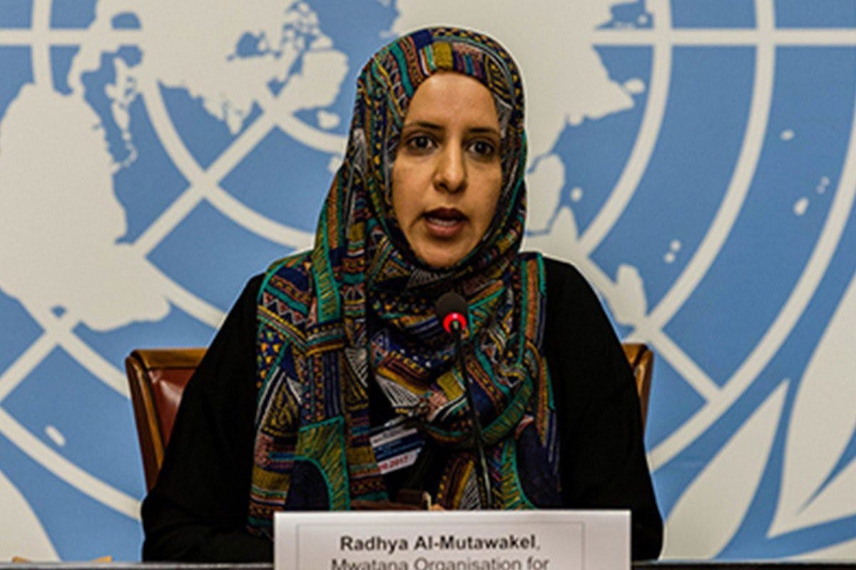 CC BY-NC-SA 4.0/MIDDLE EAST MONITOR &nbsp;
Radhya Al-Mutawakel emphasized that the U.S. should urge the international community to aid in combating the Yemeni Crisis.&nbsp;
