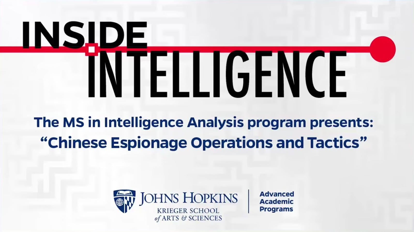 COURTESY OF LEMON DOROSHOW&nbsp;
Nicholas Eftimiades, an expert in federal intelligence, spoke about modern Chinese espionage in the U.S. as part of the Krieger School of Arts and Sciences’ AAP series.
