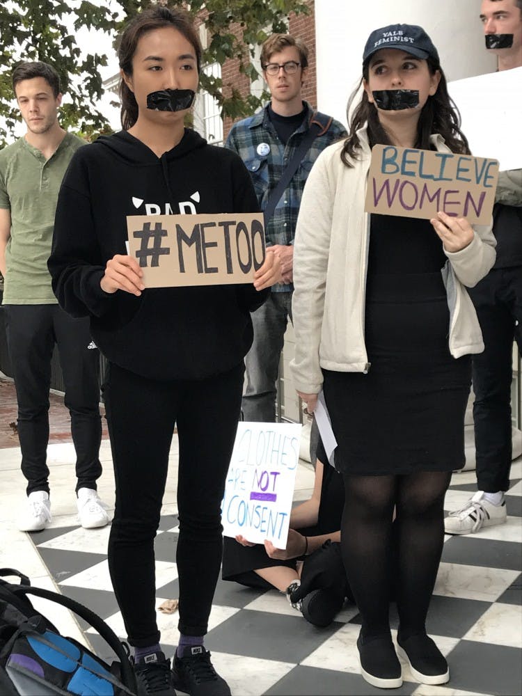 COURTESY OF DIVA PAREKH
Several people who attended chose to put duct tape on their mouths.