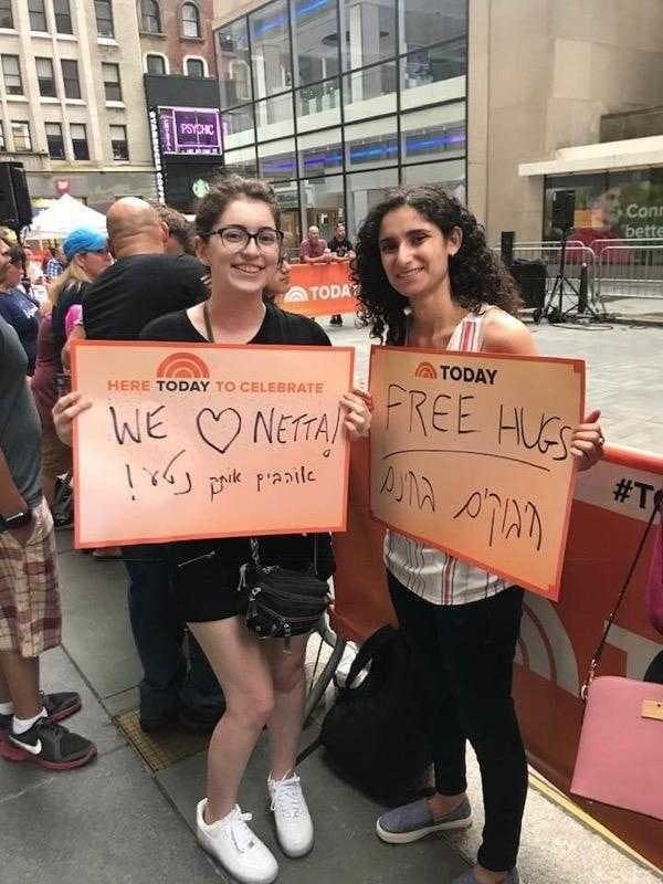 COURTESY OF JOAN MOBILIO
Shua at a concert featuring Eurovision 2018 winner Netta.