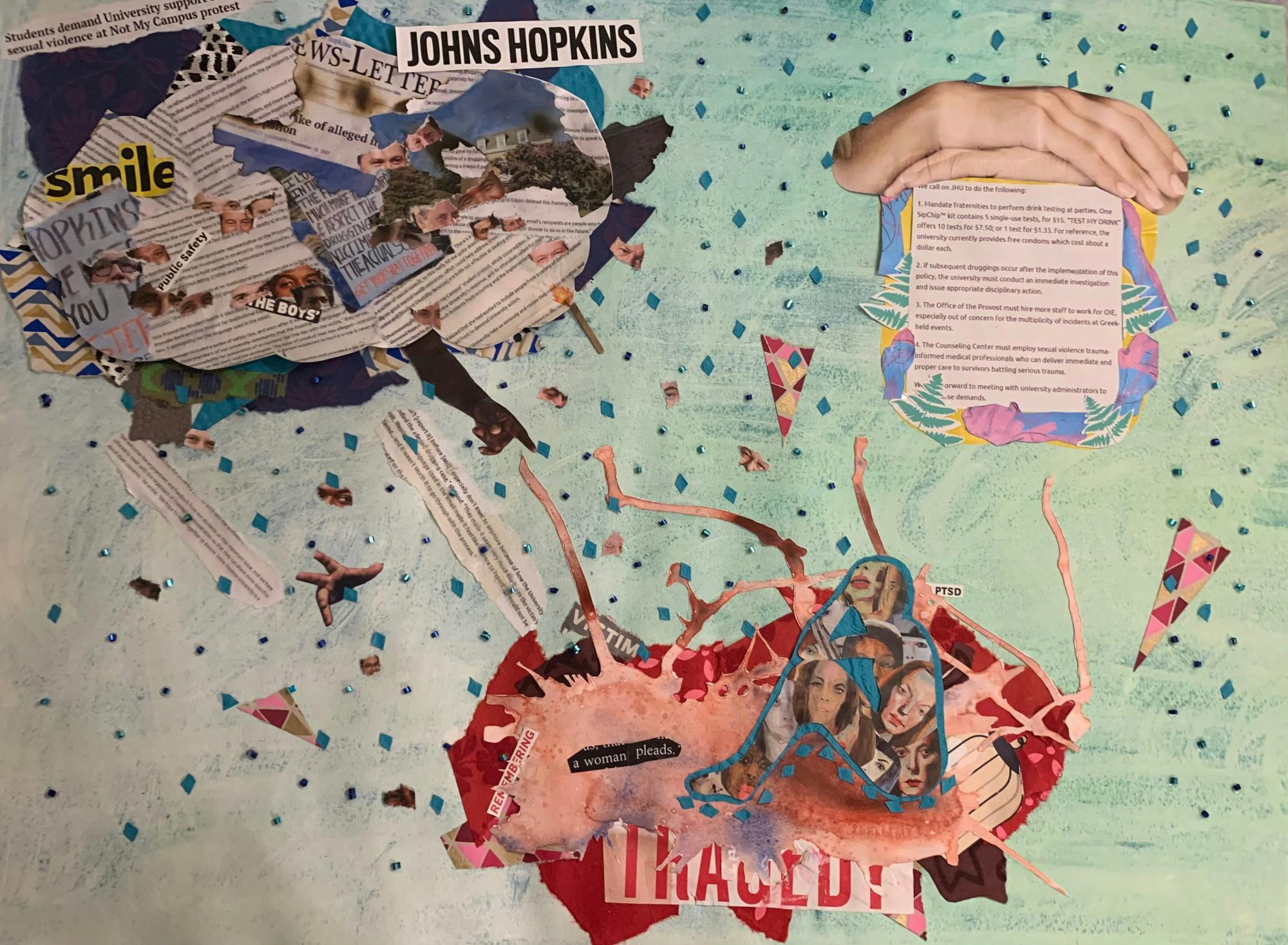 COURTESY OF BRIANNA GROCH
Groch was inspired to make this artwork following the alleged intentional drugging this fall.&nbsp;