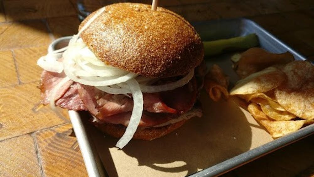 COURTESY OF JESSE WU
The dad bod: a mashup of smoked ham, pit beef, and polish sausage.
