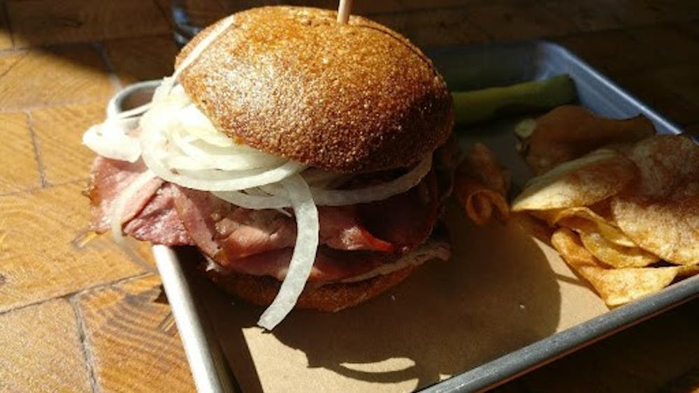 COURTESY OF JESSE WU
The dad bod: a mashup of smoked ham, pit beef, and polish sausage.