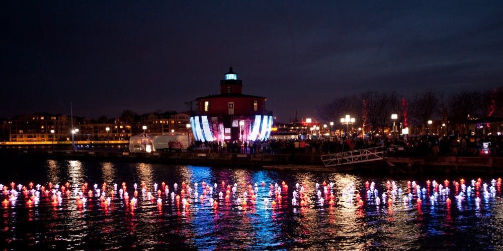 MARYLAND GOV PICS/CC BY-SA 2.0
A photo of the Harbor from the inaugural Light City; there are sure to be more great photo ops this weekend.