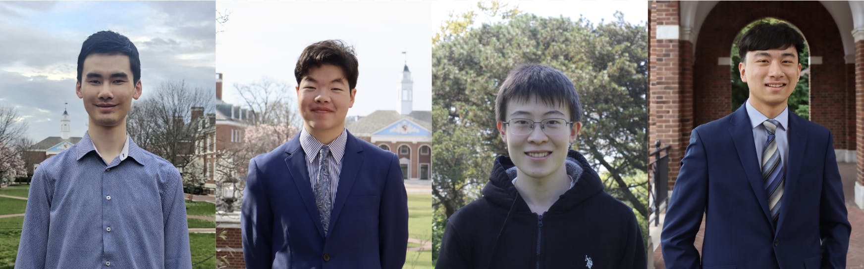 COURTESY OF EDMUND SUMPENA, ENOCH TOH, GAVIN WANG AND LANCE XU
Sumpena, Toh, Wang and Xu each reflect on their individual research experience at Hopkins after being awarded 2025 Barry M. Goldwater Scholarships.&nbsp;
