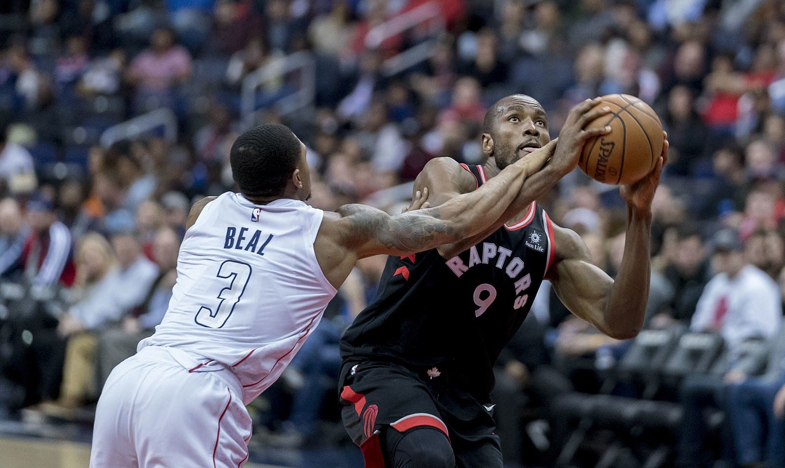 KEITH ALLISON / CC BY-SA 2.0
Toronto Raptors forward Serge Ibaka may be on the move this offseason.