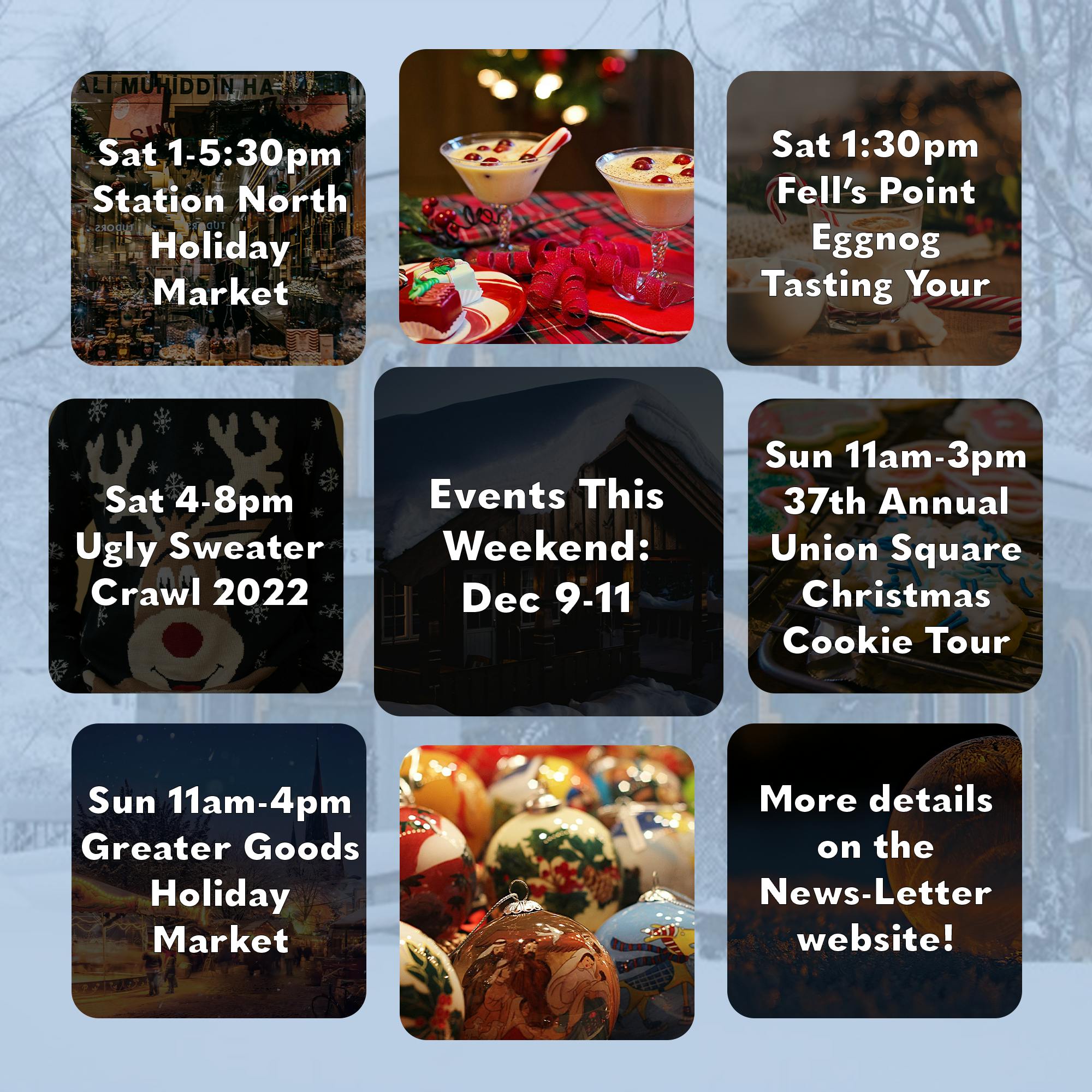 JOHN D'CRUZ / GRAPHICS EDITOR
Keep the holiday fun going all weekend long with markets, festivals and bar crawls happening this weekend!