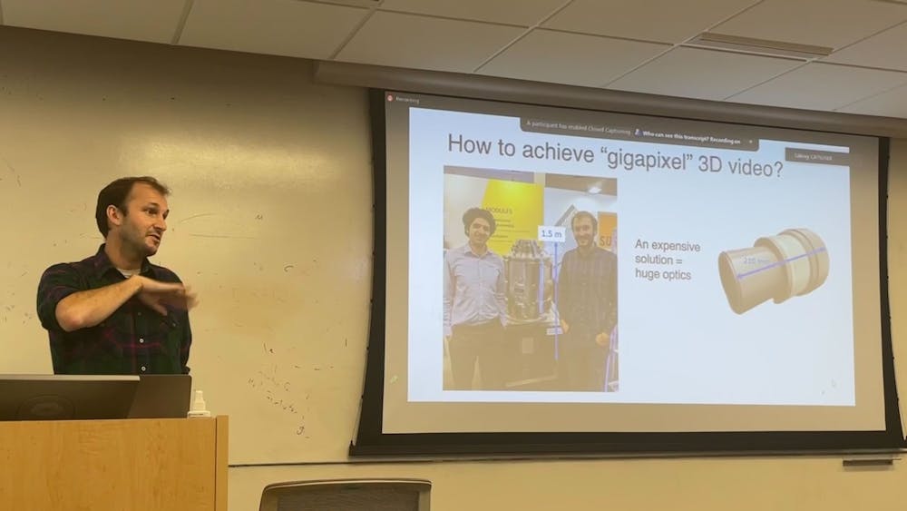 COURTESY OF ANNIE HUANG
Duke Professor Roarke Horstmeyer discussed his recent work on multi-camera microscopy in a lecture delivered to the Hopkins community.&nbsp;