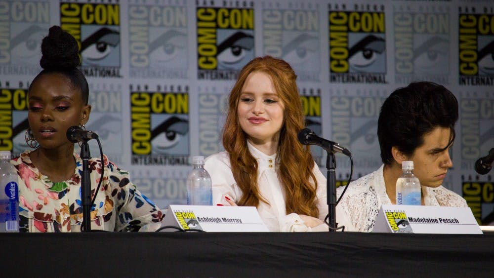 VAGUEONTHESHOW/CC BY 2.0&nbsp;
Madelaine Petsch (center) plays Cheryl Blossom on the CW’s Riverdale.